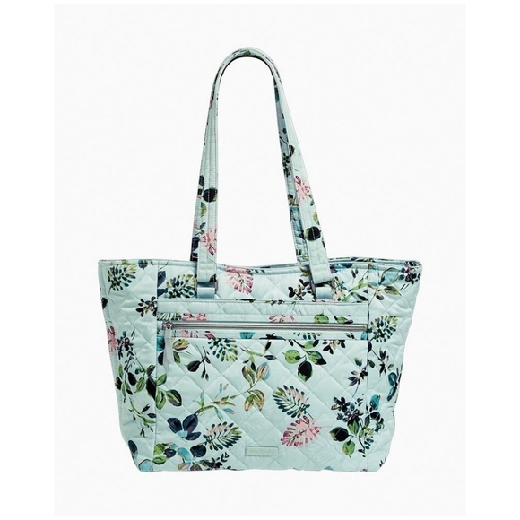 Vera Bradley "Seawater Blossoms" Tote - Picture 1 of 15
